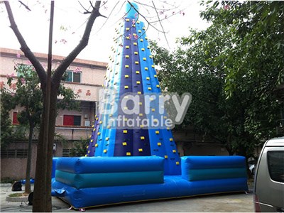 China Outdoor Inflatables Toys Blue Inflatable Rock Climbing Wall For Sale  BY-IG-057